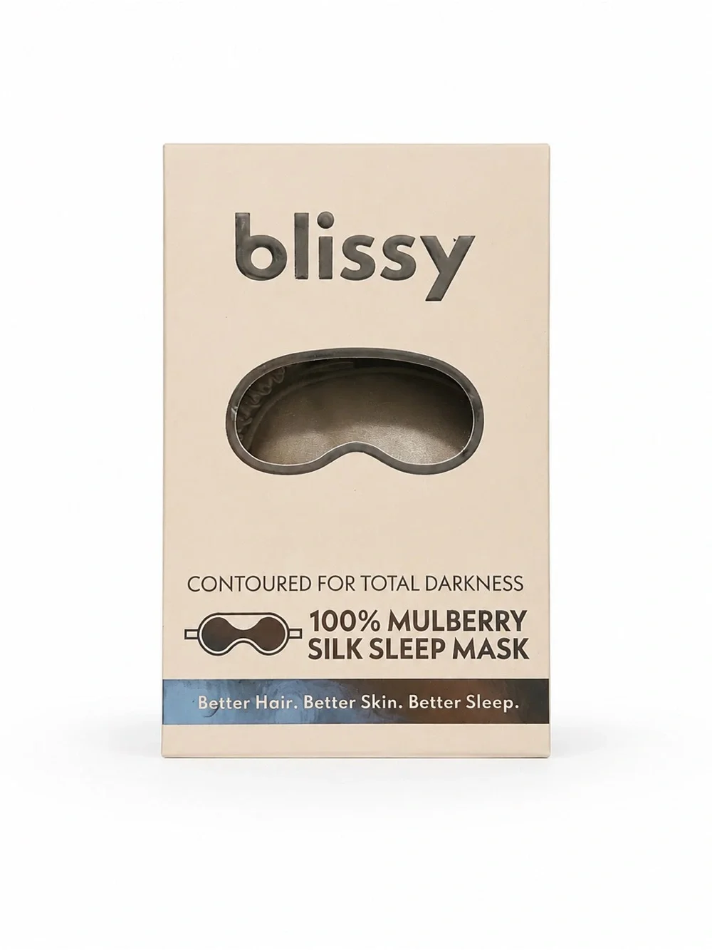 Blissy 100% Mulberry Silk Sleep Mask - Champagne Beige